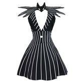 The Nightmare Before Christmas Jack Female Version Black Dress Outfits Cosplay Costume Halloween Suit